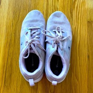 Size 3 1/2 girls purple champion sneakers.